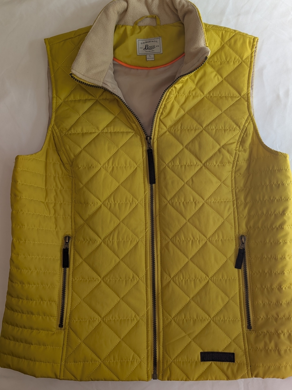 Bass Quilted Sleeveless Vest - Yellow
